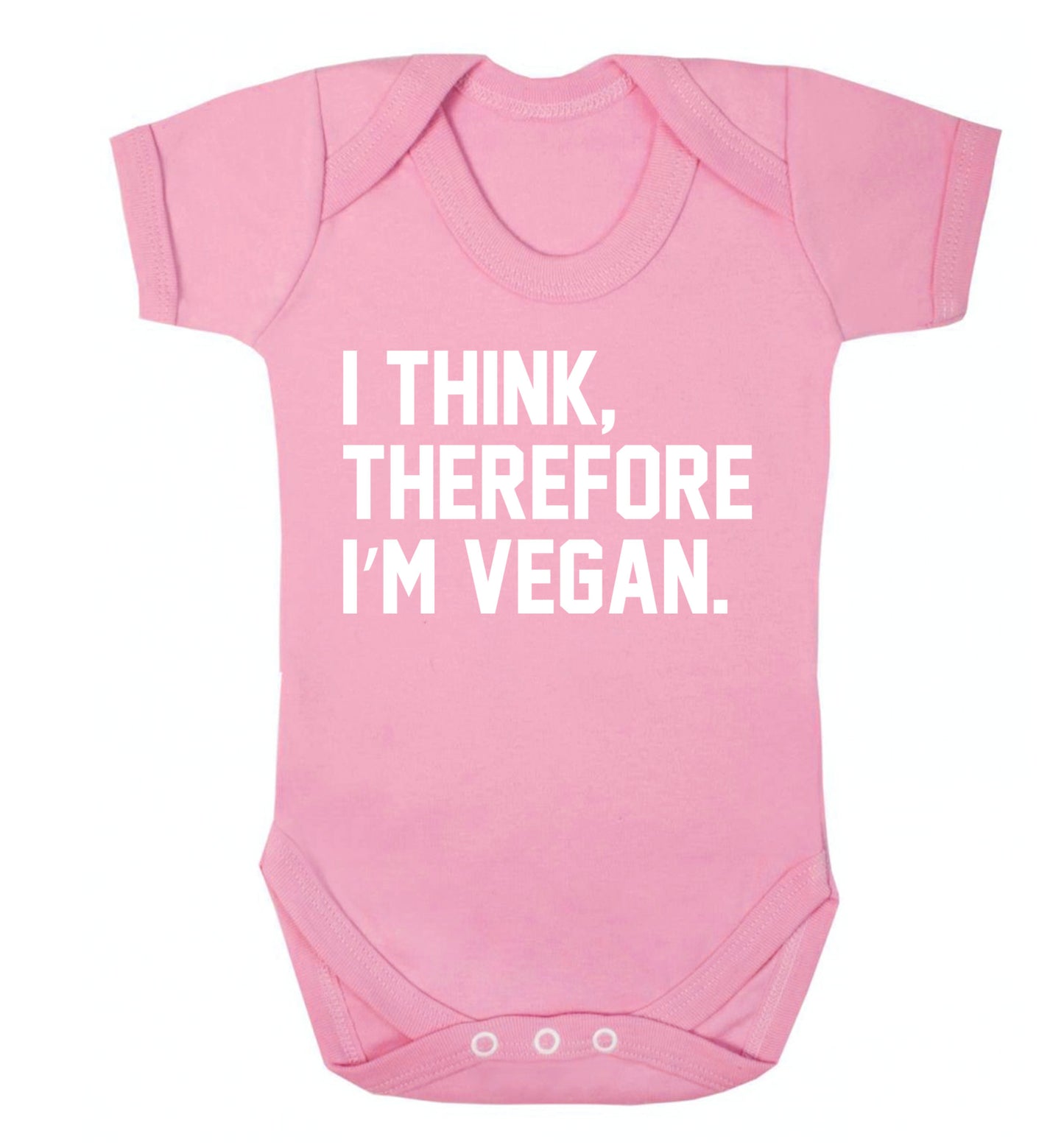 I think therefore I'm vegan Baby Vest pale pink 18-24 months