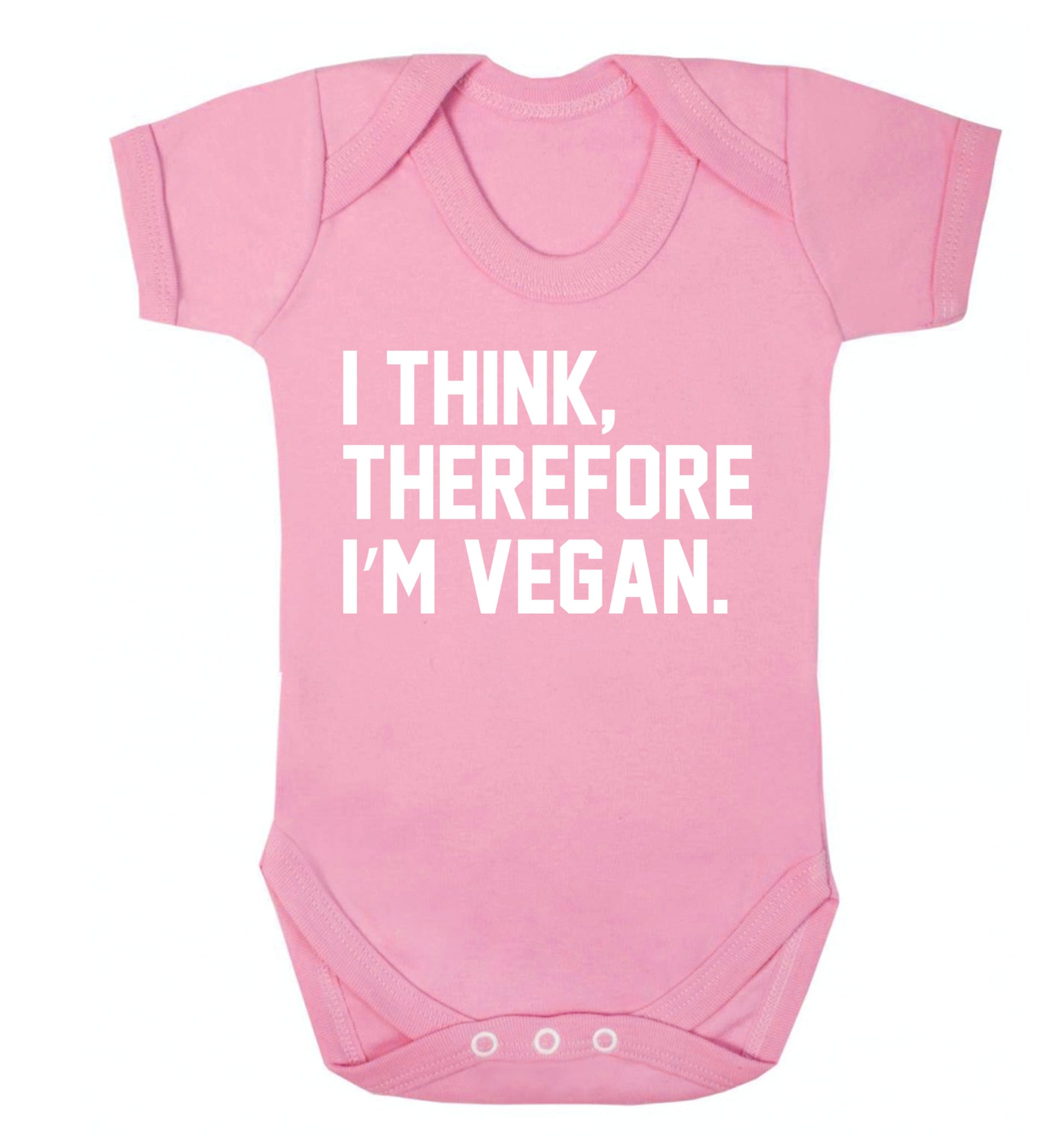 I think therefore I'm vegan Baby Vest pale pink 18-24 months