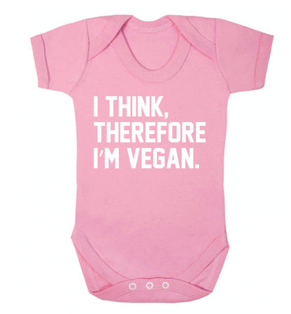 I think therefore I'm vegan Baby Vest pale pink 18-24 months