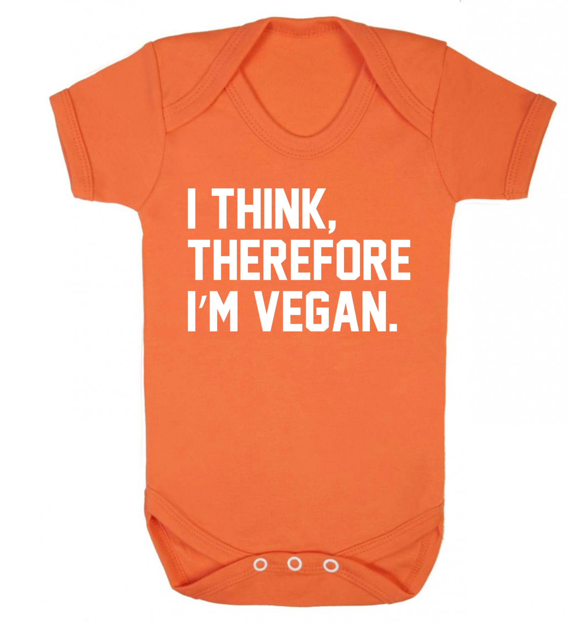 I think therefore I'm vegan Baby Vest orange 18-24 months