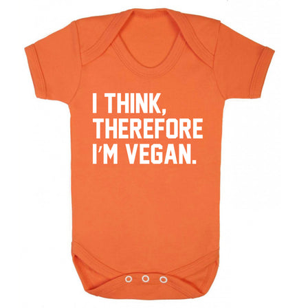 I think therefore I'm vegan Baby Vest orange 18-24 months