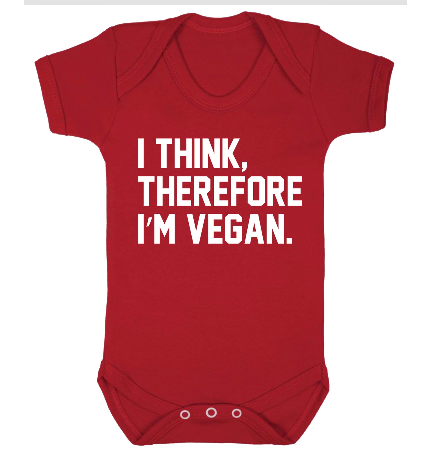I think therefore I'm vegan Baby Vest red 18-24 months