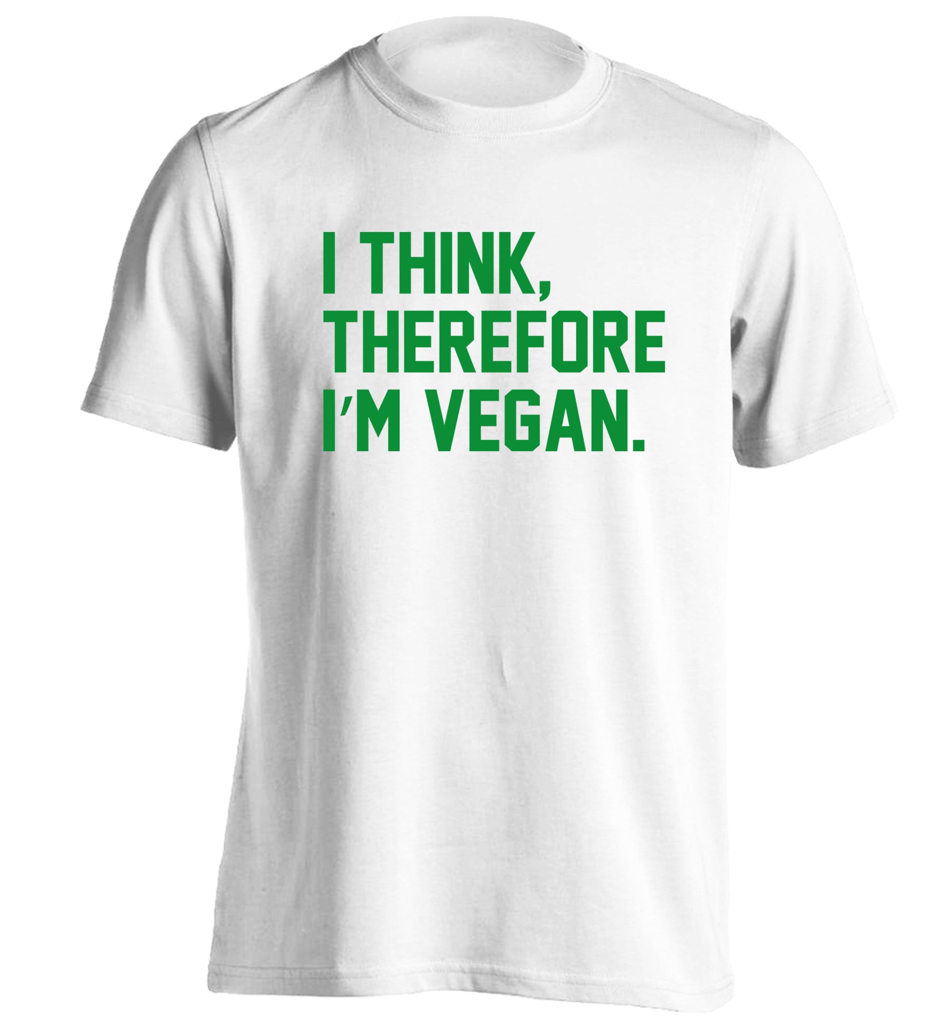 I think therefore I'm vegan adults unisex white Tshirt 2XL