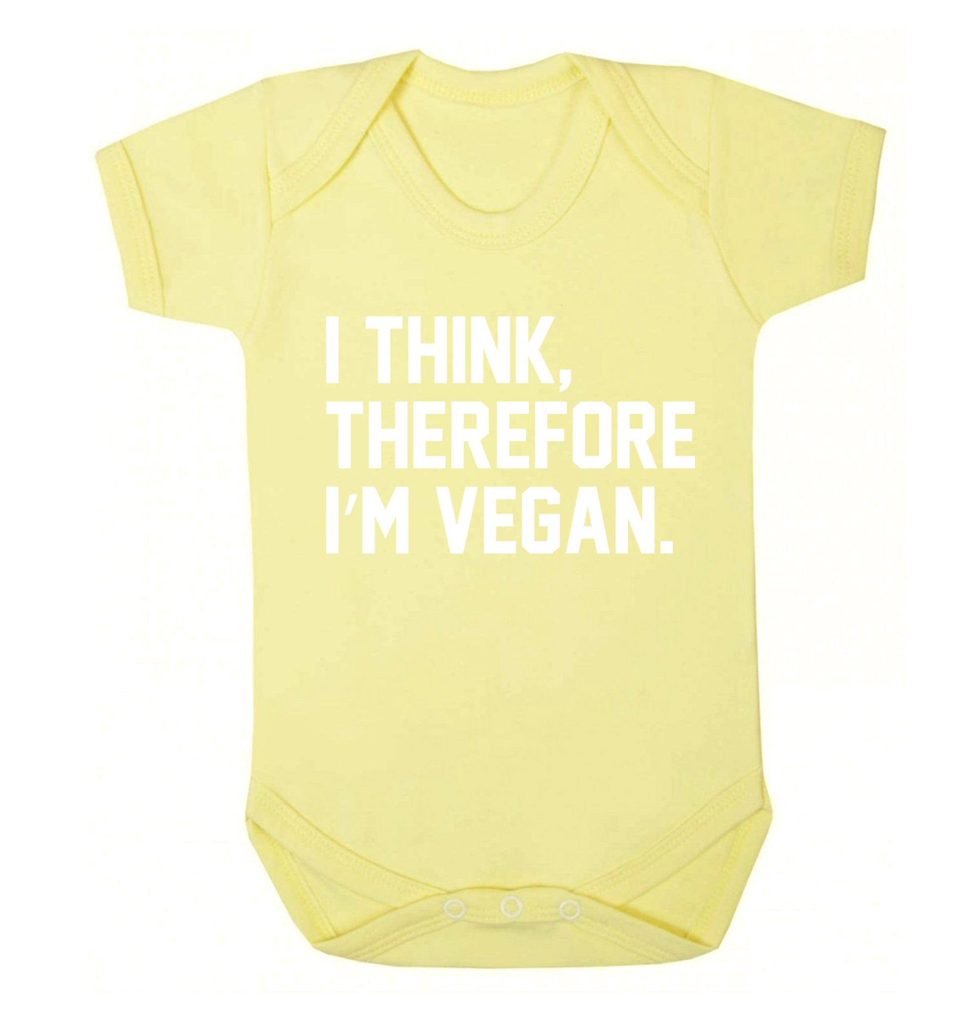 I think therefore I'm vegan Baby Vest pale yellow 18-24 months
