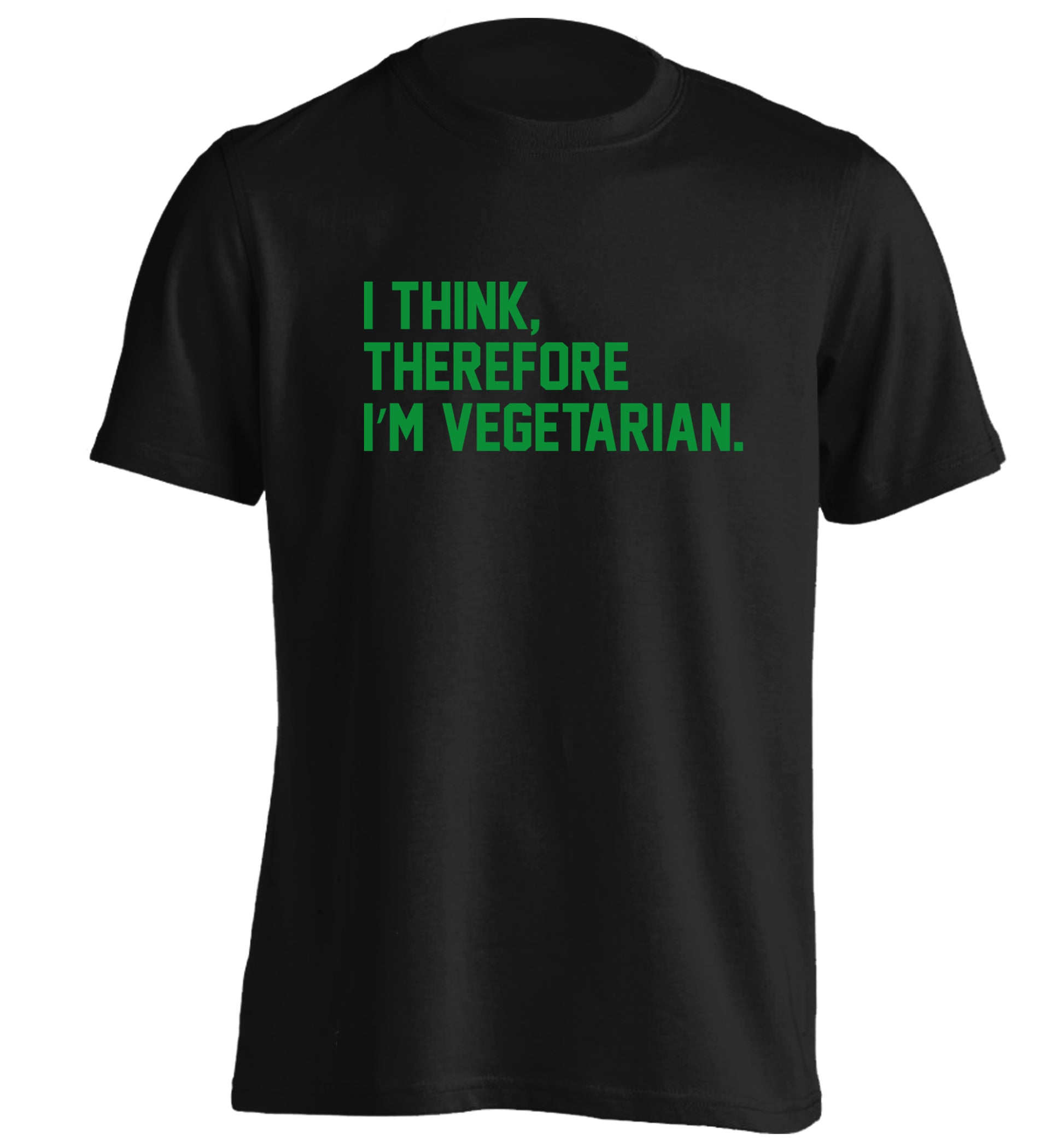 I think therefore I'm vegetarian adults unisex black Tshirt 2XL