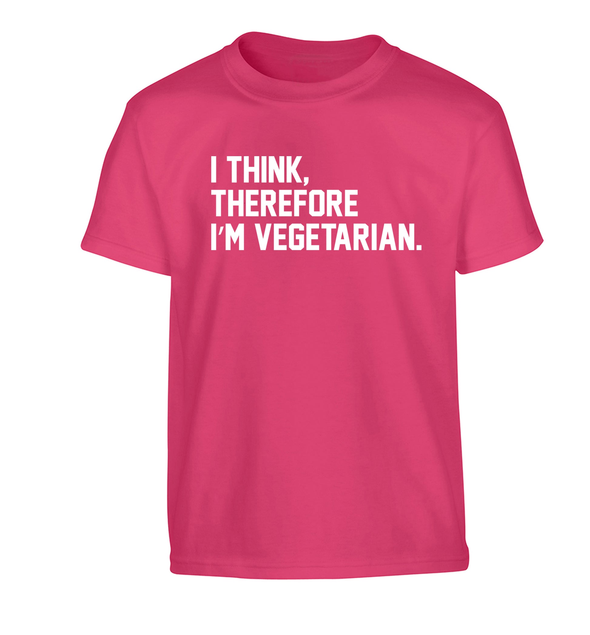 I think therefore I'm vegetarian Children's pink Tshirt 12-14 Years