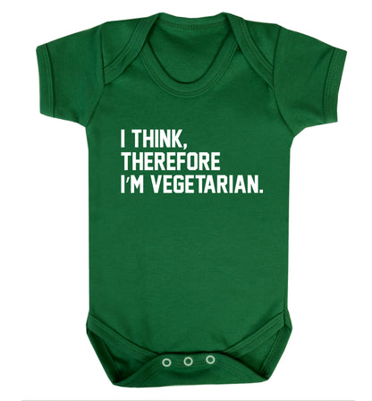 I think therefore I'm vegetarian Baby Vest green 18-24 months