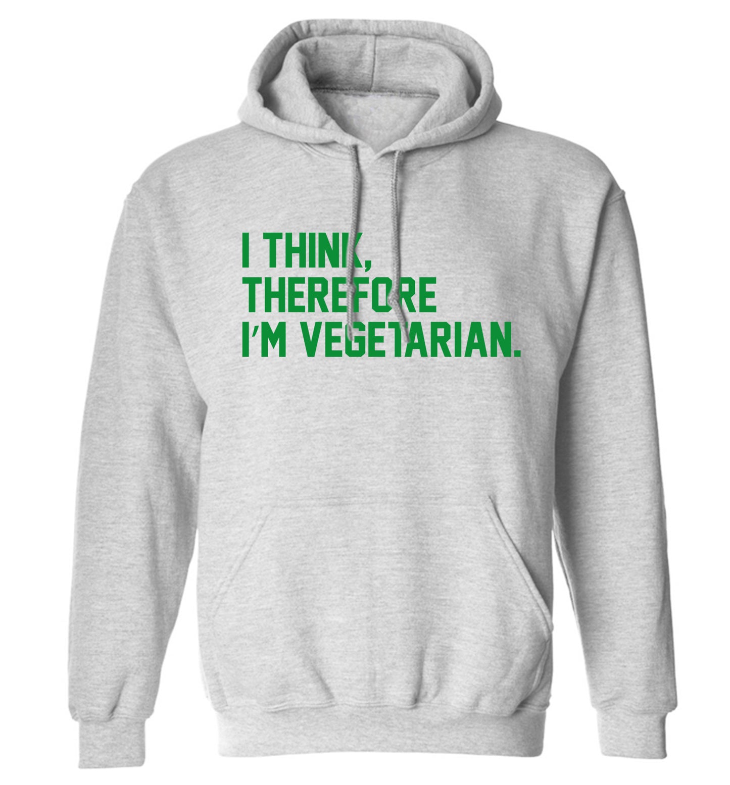 I think therefore I'm vegetarian adults unisex grey hoodie 2XL