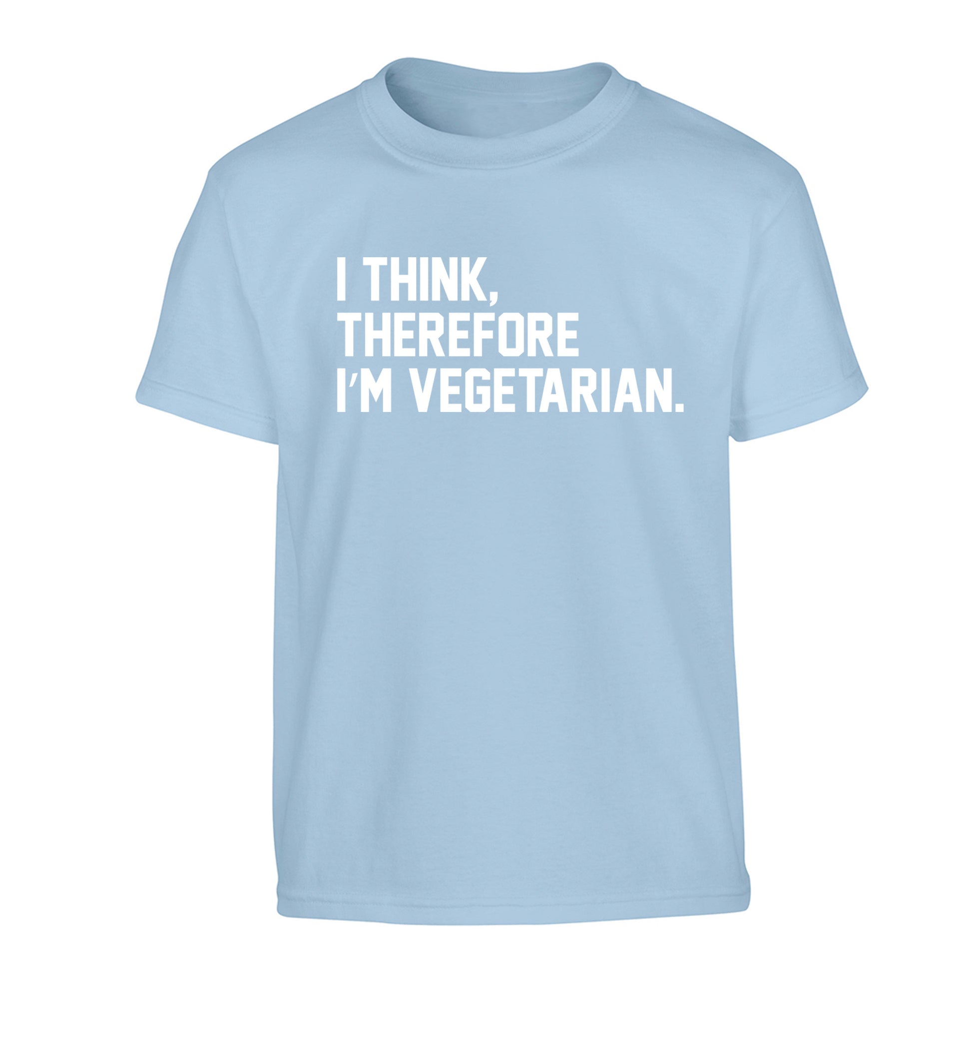 I think therefore I'm vegetarian Children's light blue Tshirt 12-14 Years