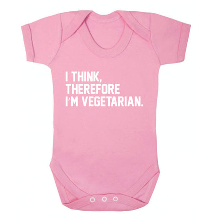I think therefore I'm vegetarian Baby Vest pale pink 18-24 months