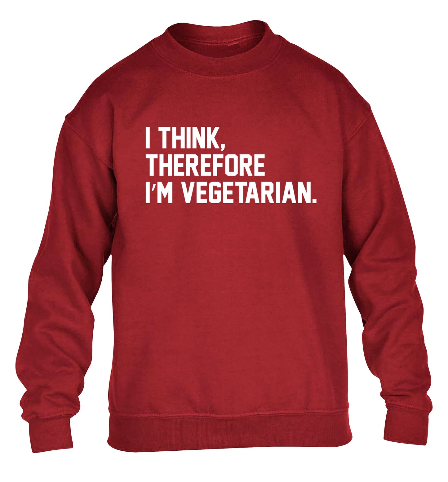 I think therefore I'm vegetarian children's grey sweater 12-14 Years