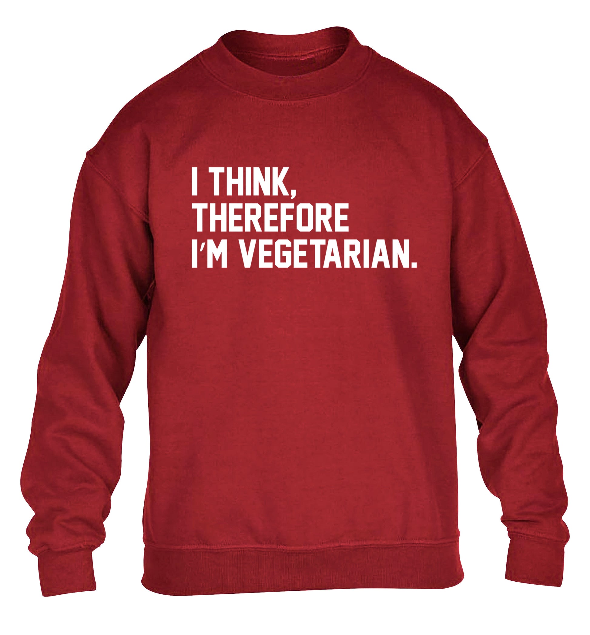 I think therefore I'm vegetarian children's grey sweater 12-14 Years