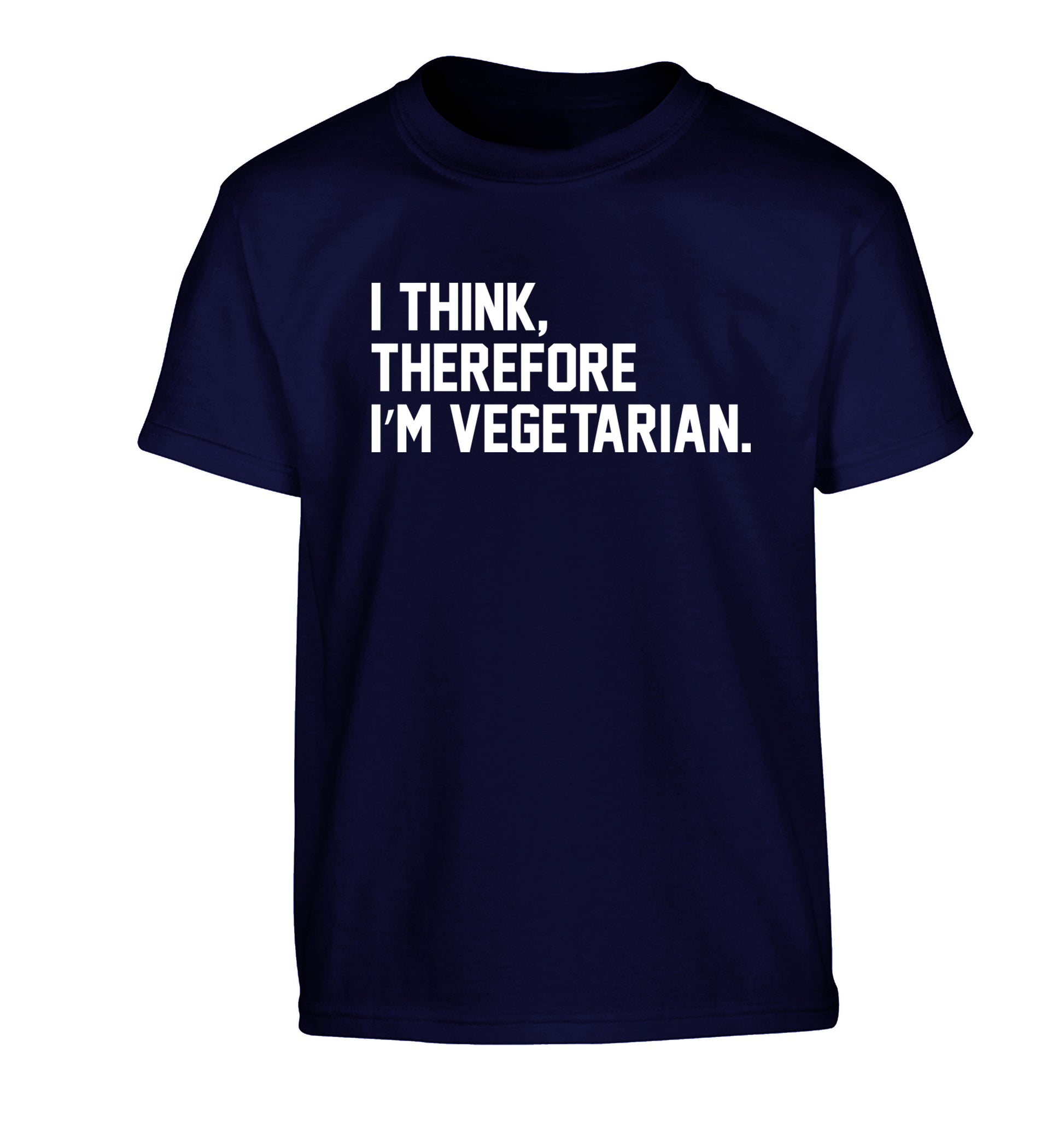 I think therefore I'm vegetarian Children's navy Tshirt 12-14 Years