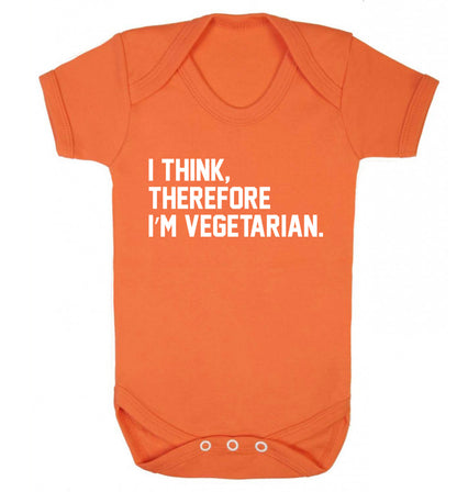 I think therefore I'm vegetarian Baby Vest orange 18-24 months
