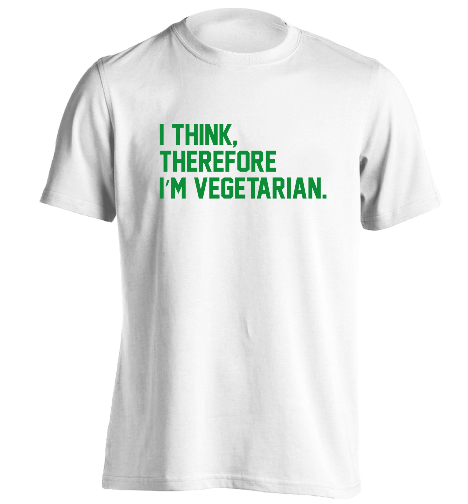 I think therefore I'm vegetarian adults unisex white Tshirt 2XL