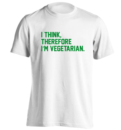 I think therefore I'm vegetarian adults unisex white Tshirt 2XL