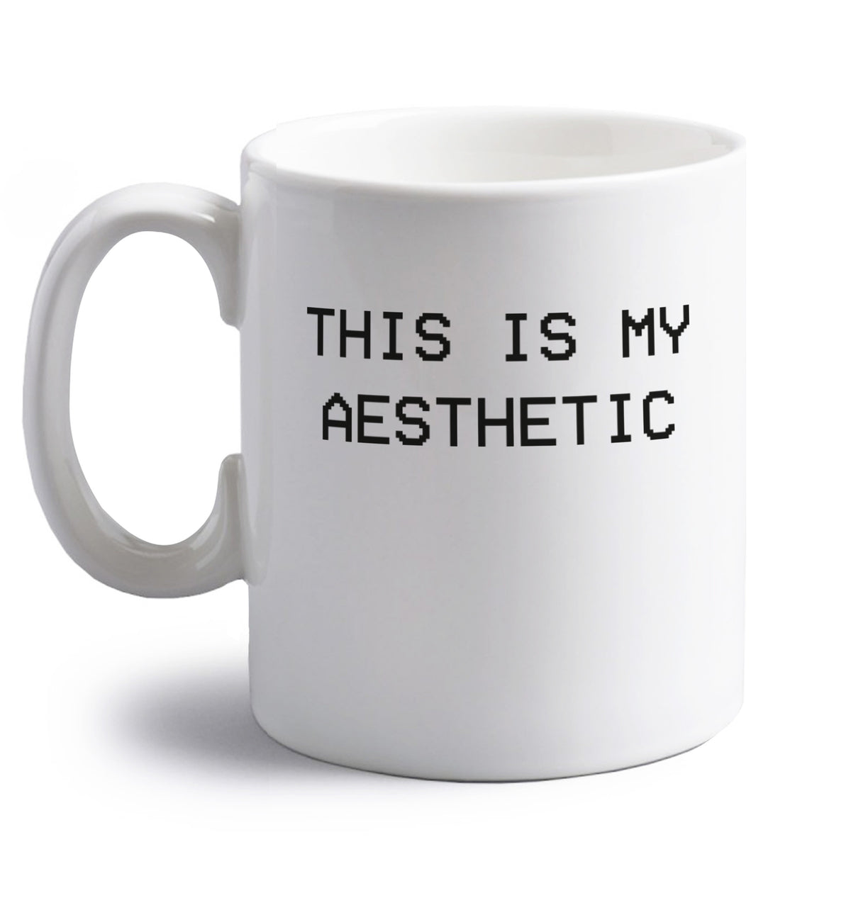 This is my aesthetic right handed white ceramic mug 