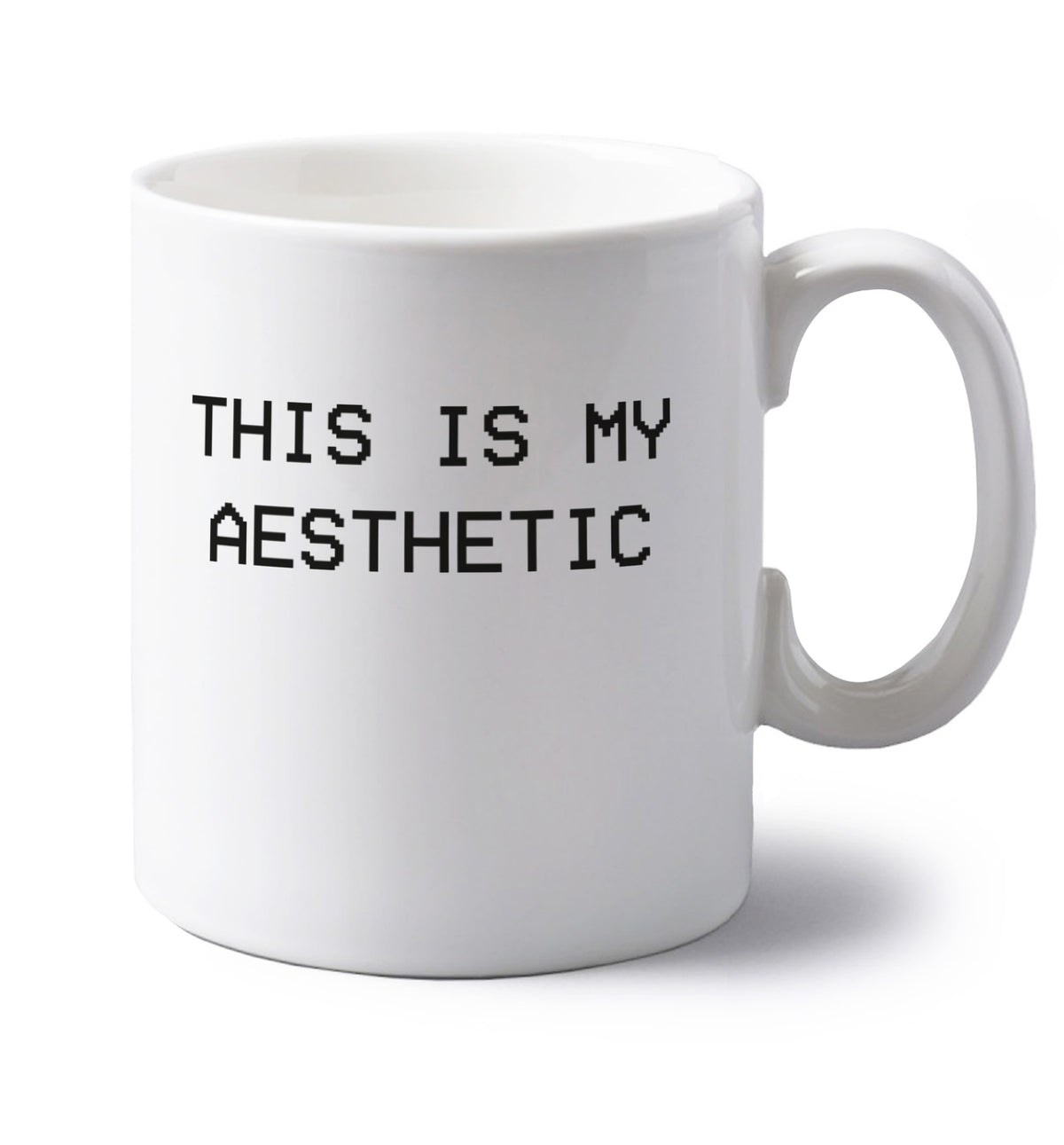 This is my aesthetic left handed white ceramic mug 