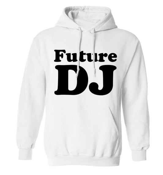 Future DJ adults unisex white hoodie 2XL