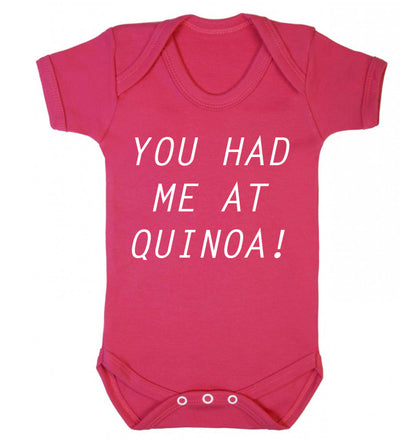 You had me at quinoa Baby Vest dark pink 18-24 months
