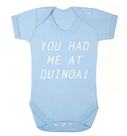 You had me at quinoa Baby Vest pale blue 18-24 months