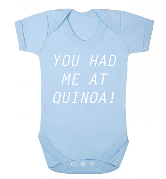 You had me at quinoa Baby Vest pale blue 18-24 months