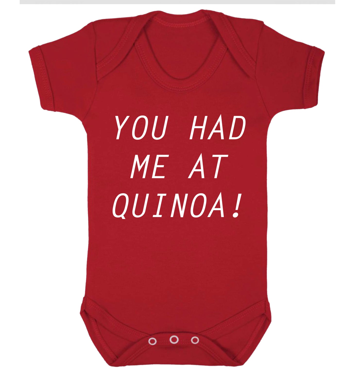 You had me at quinoa Baby Vest red 18-24 months