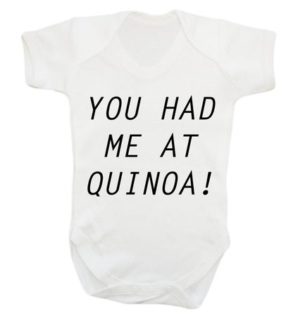 You had me at quinoa Baby Vest white 18-24 months