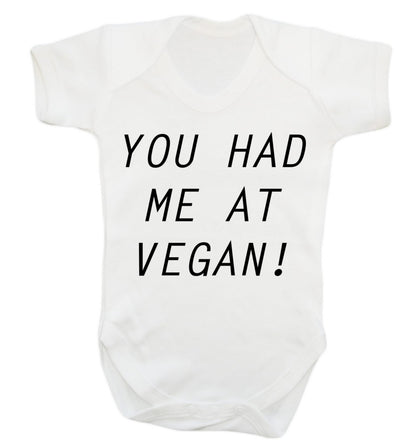You had me at vegan Baby Vest white 18-24 months