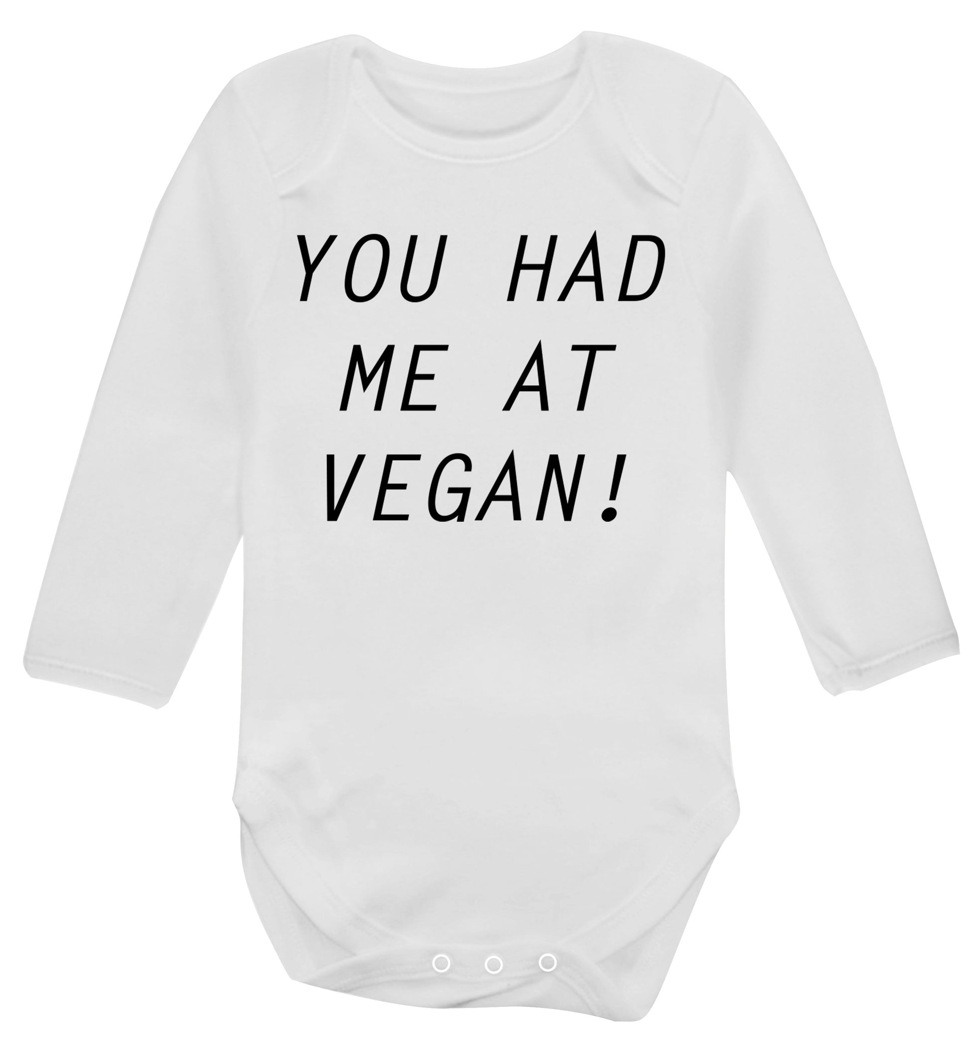 You had me at vegan Baby Vest long sleeved white 6-12 months