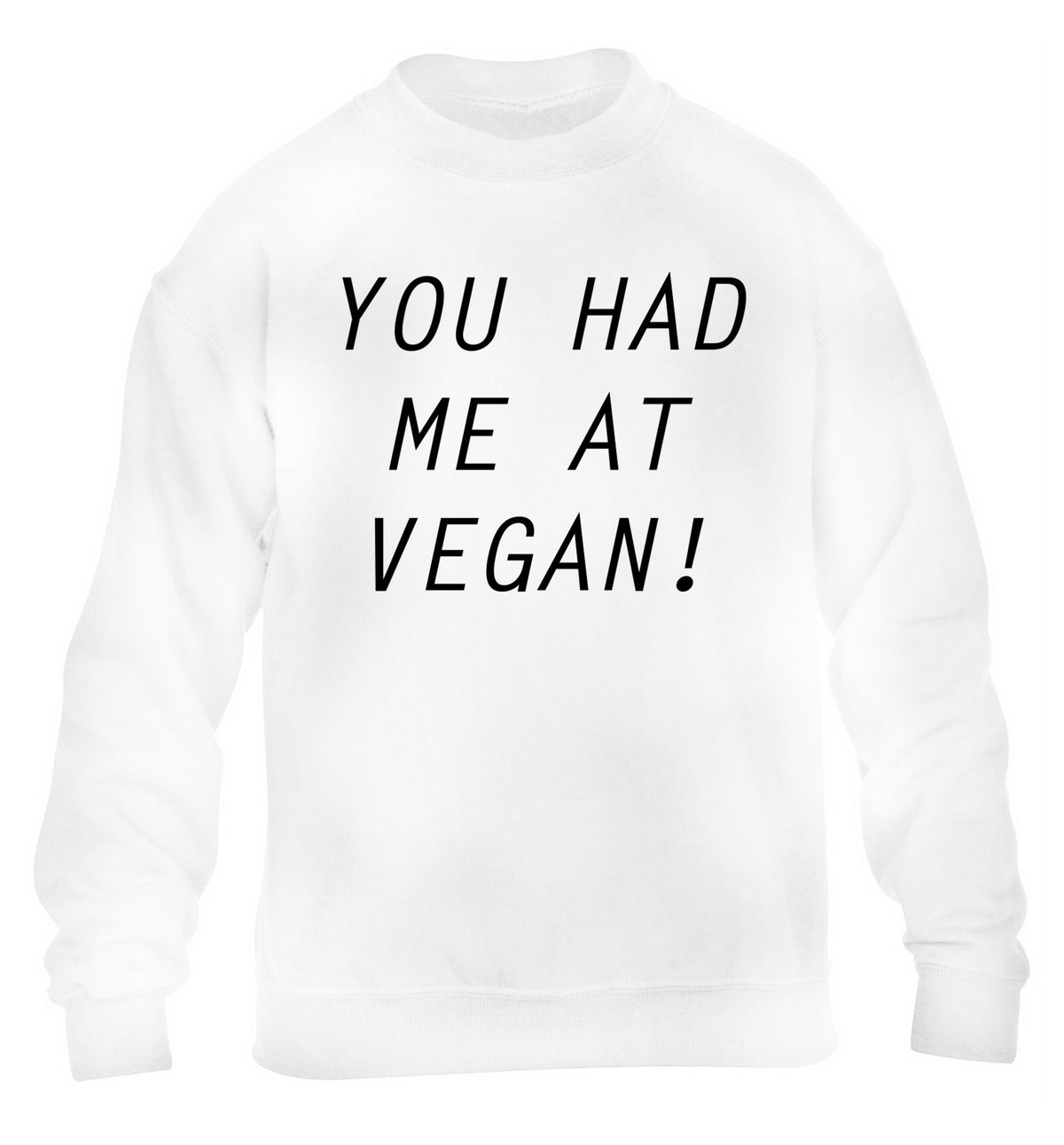 You had me at vegan children's white sweater 12-14 Years
