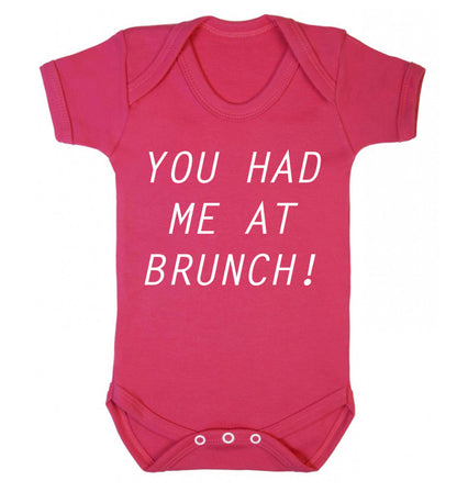 You had me at brunch Baby Vest dark pink 18-24 months