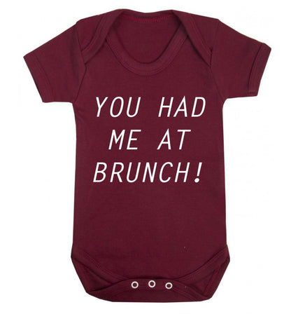 You had me at brunch Baby Vest maroon 18-24 months