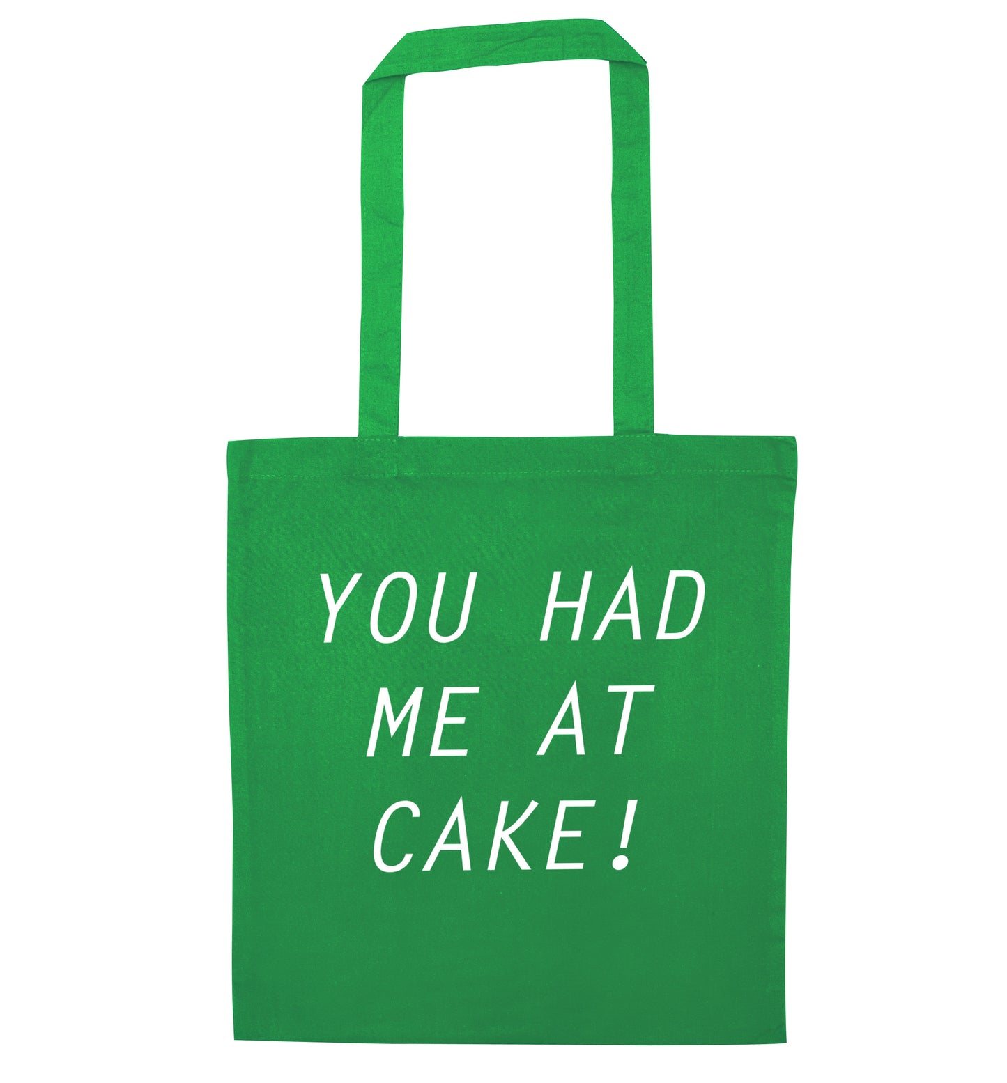 You had me at cake green tote bag