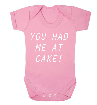 You had me at cake Baby Vest pale pink 18-24 months