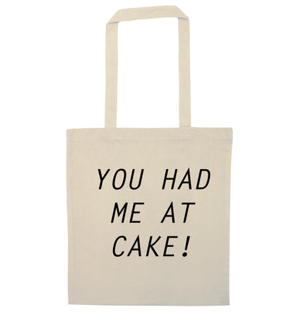 You had me at cake natural tote bag
