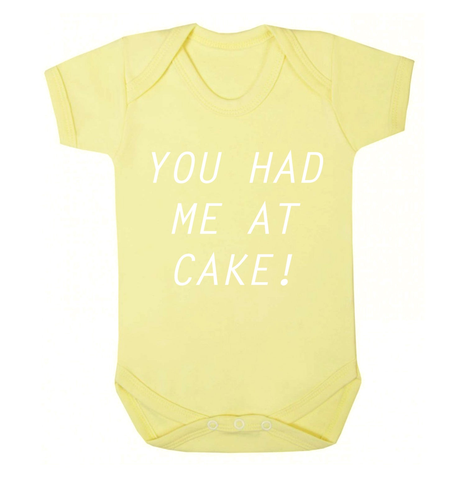 You had me at cake Baby Vest pale yellow 18-24 months