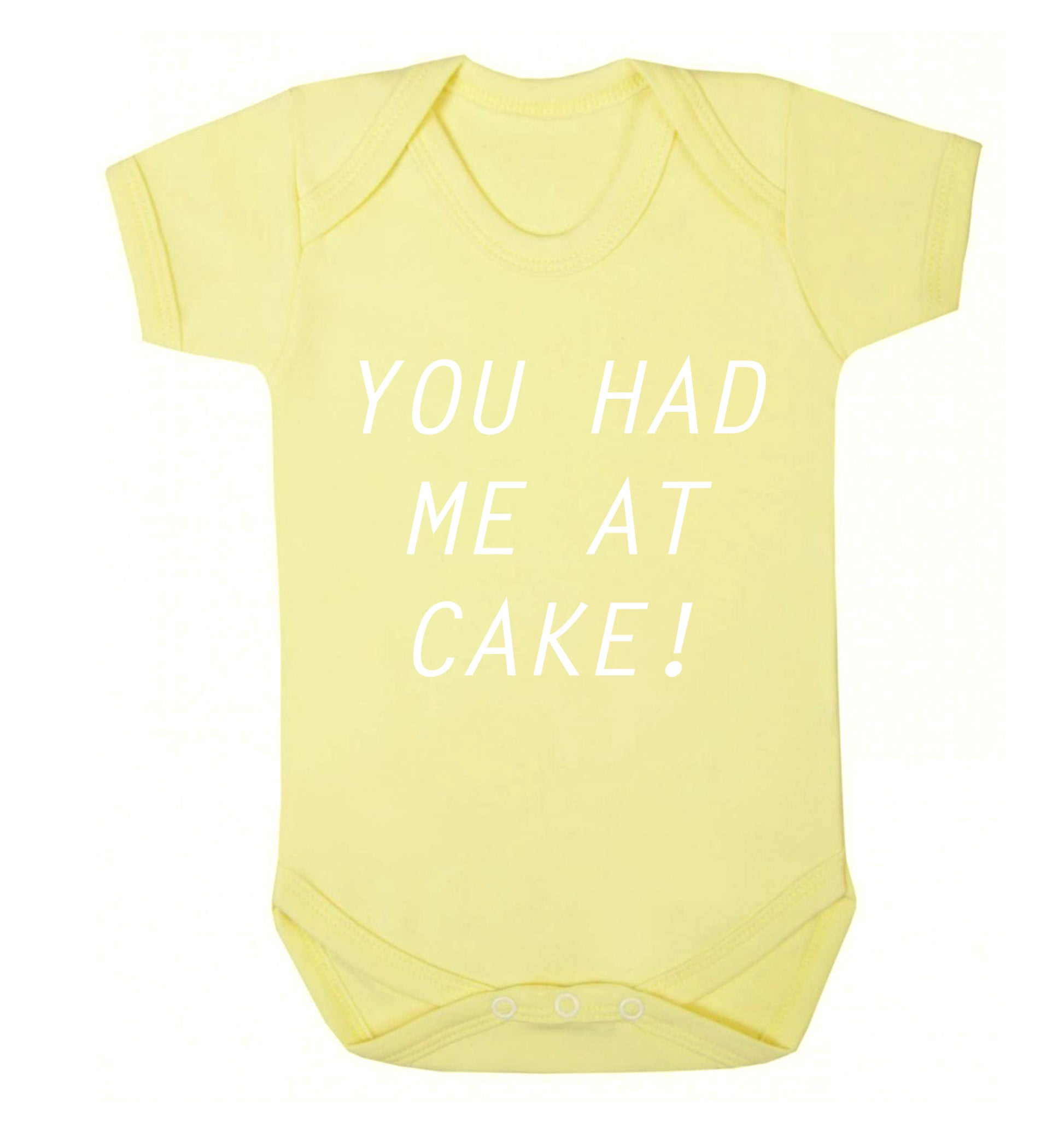 You had me at cake Baby Vest pale yellow 18-24 months