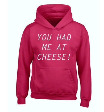 You had me at cheese children's pink hoodie 12-14 Years