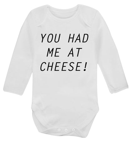 You had me at cheese Baby Vest long sleeved white 6-12 months