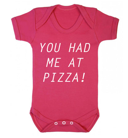 You had me at pizza Baby Vest dark pink 18-24 months