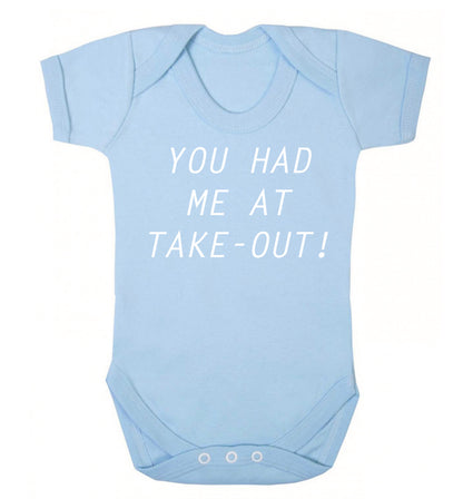 You had me at take-out Baby Vest pale blue 18-24 months