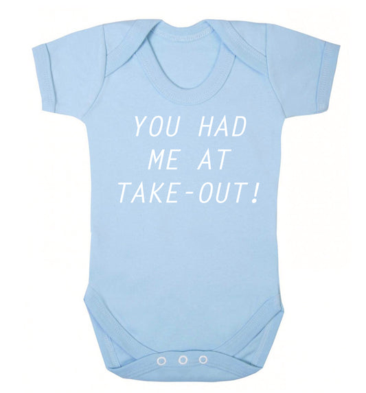 You had me at take-out Baby Vest pale blue 18-24 months