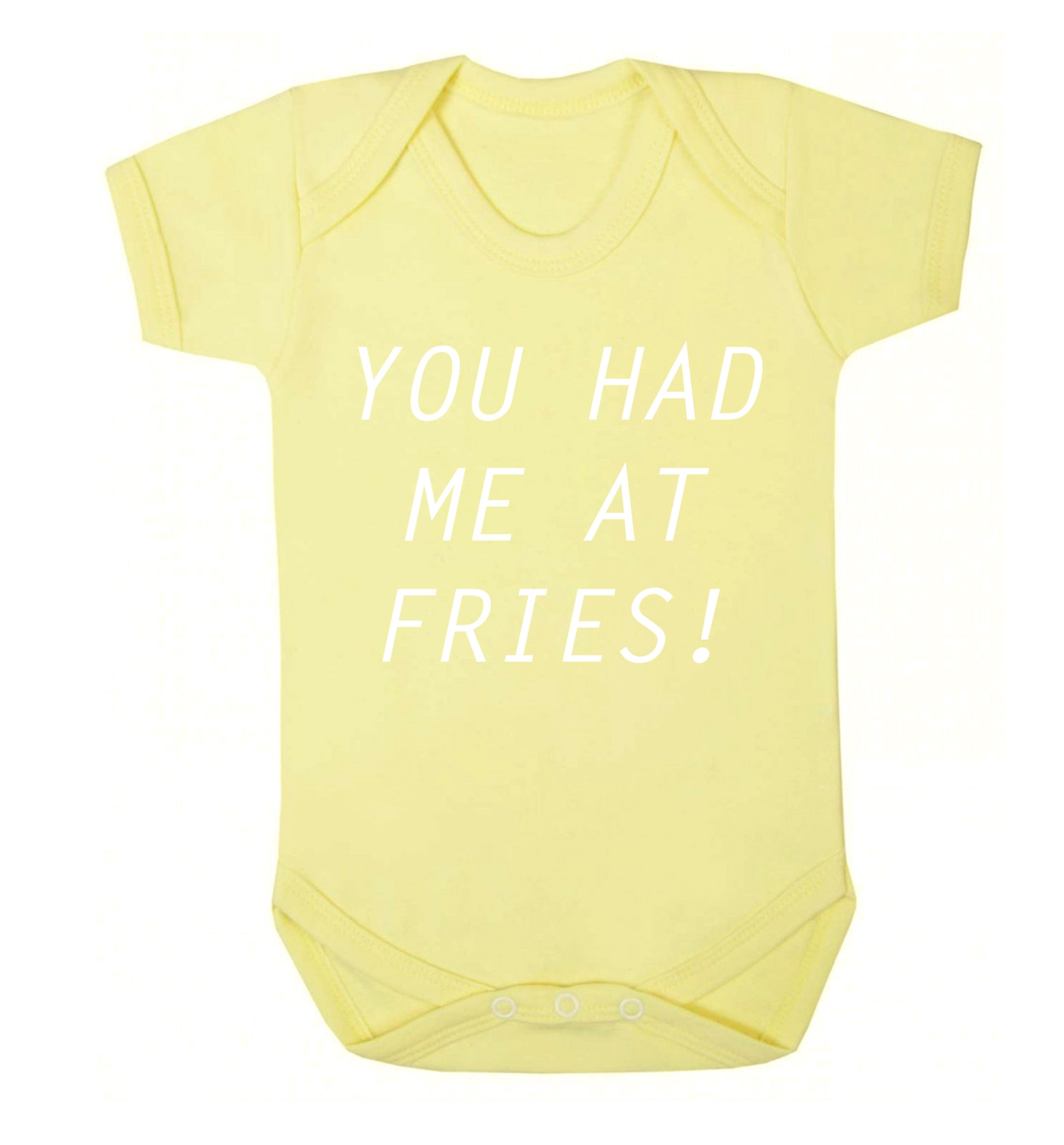 You had me at fries Baby Vest pale yellow 18-24 months