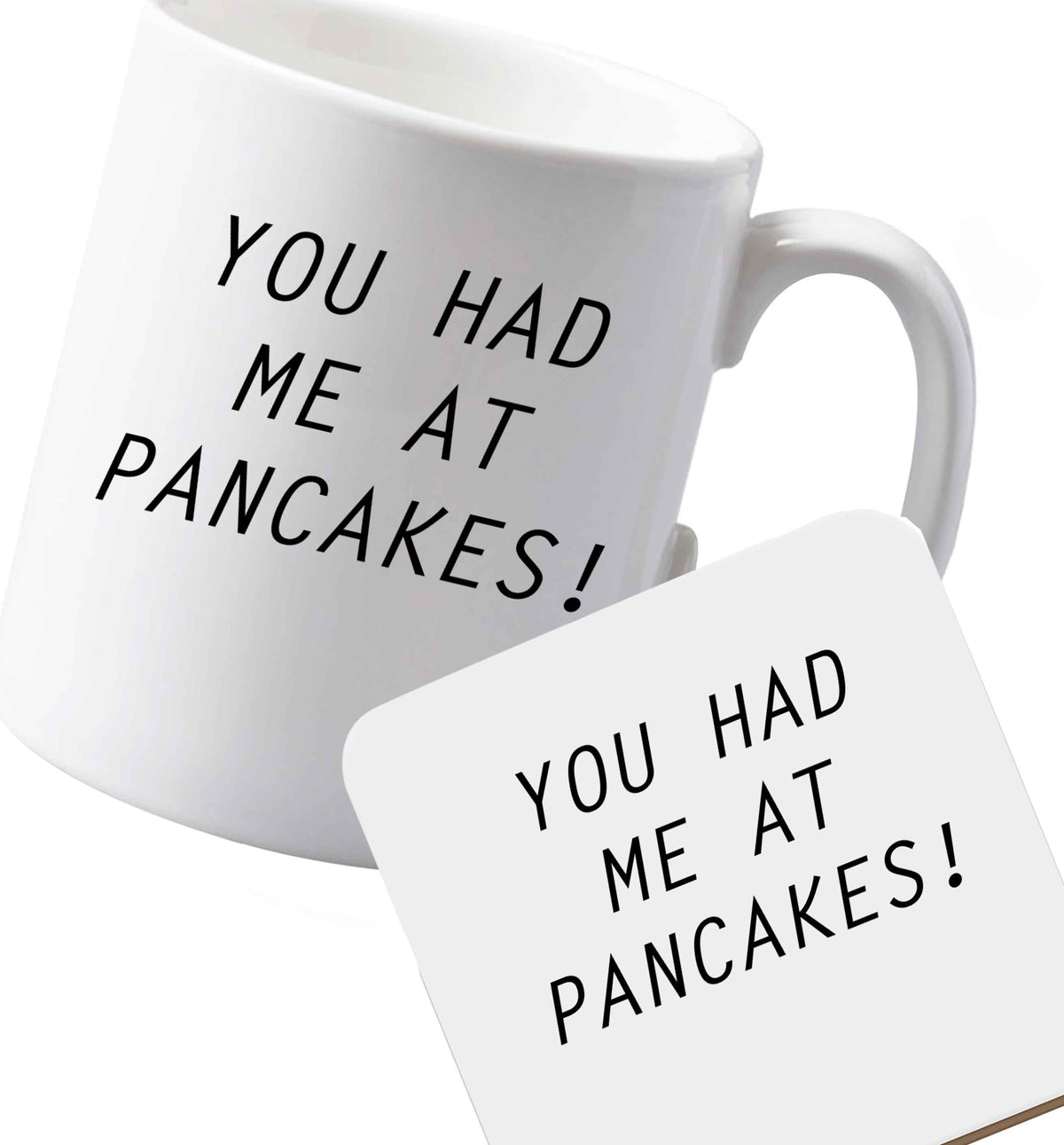10 oz Ceramic mug and coaster Favourite Type Pan Pancake both sides