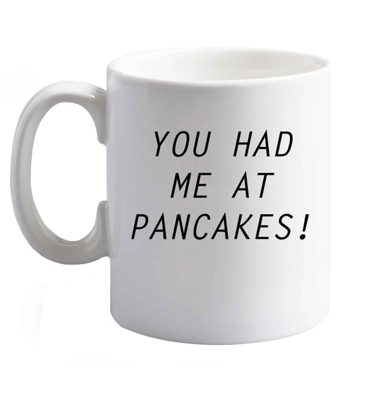 10 oz Favourite Type Pan Pancake ceramic mug right handed