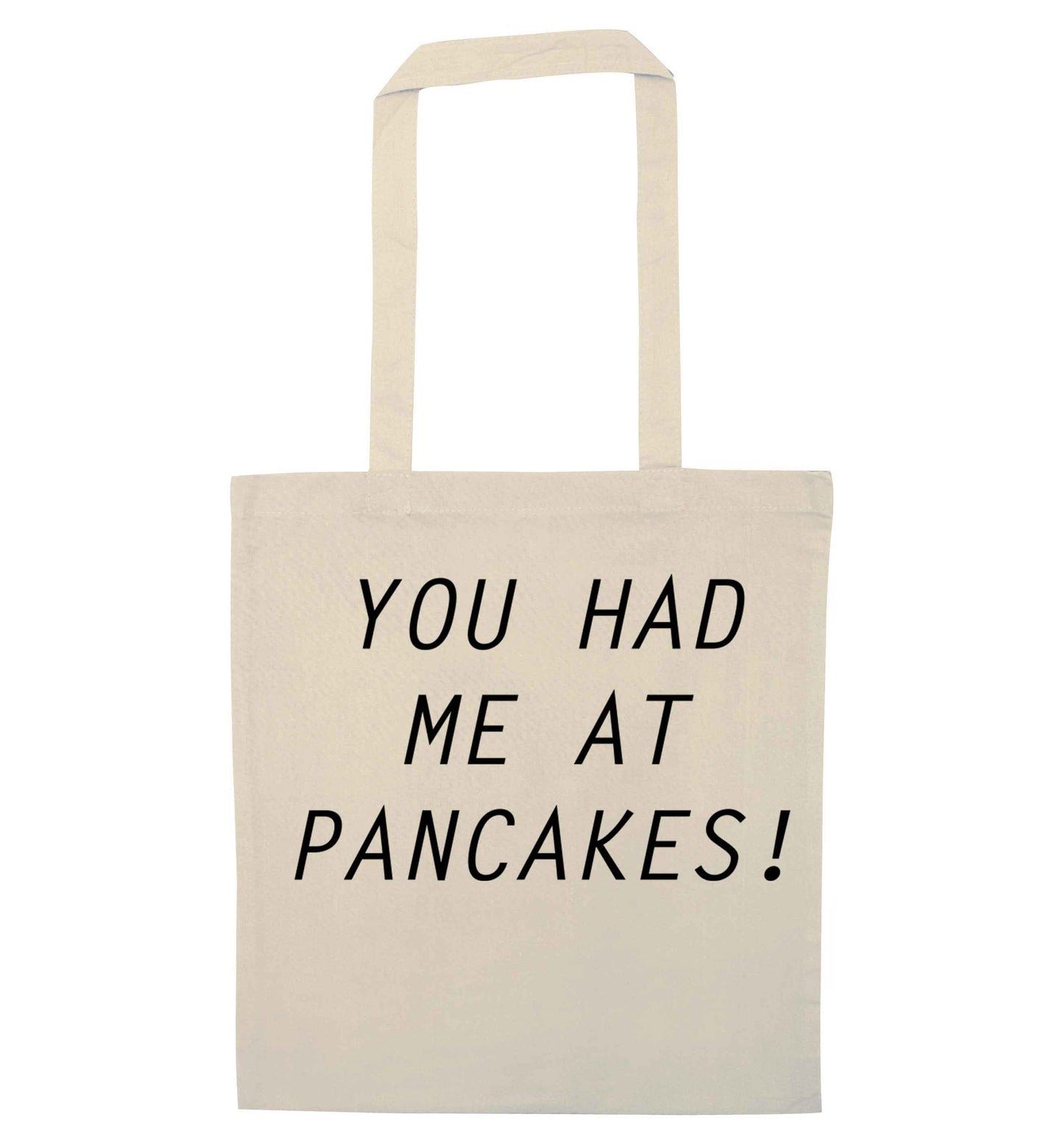 You had me at pancakes natural tote bag