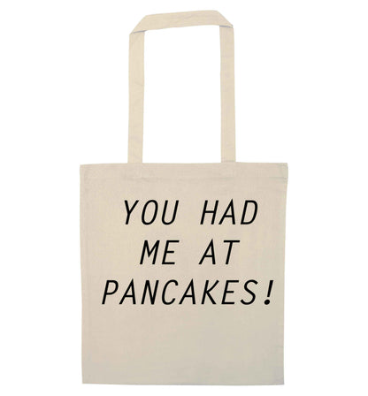 You had me at pancakes natural tote bag
