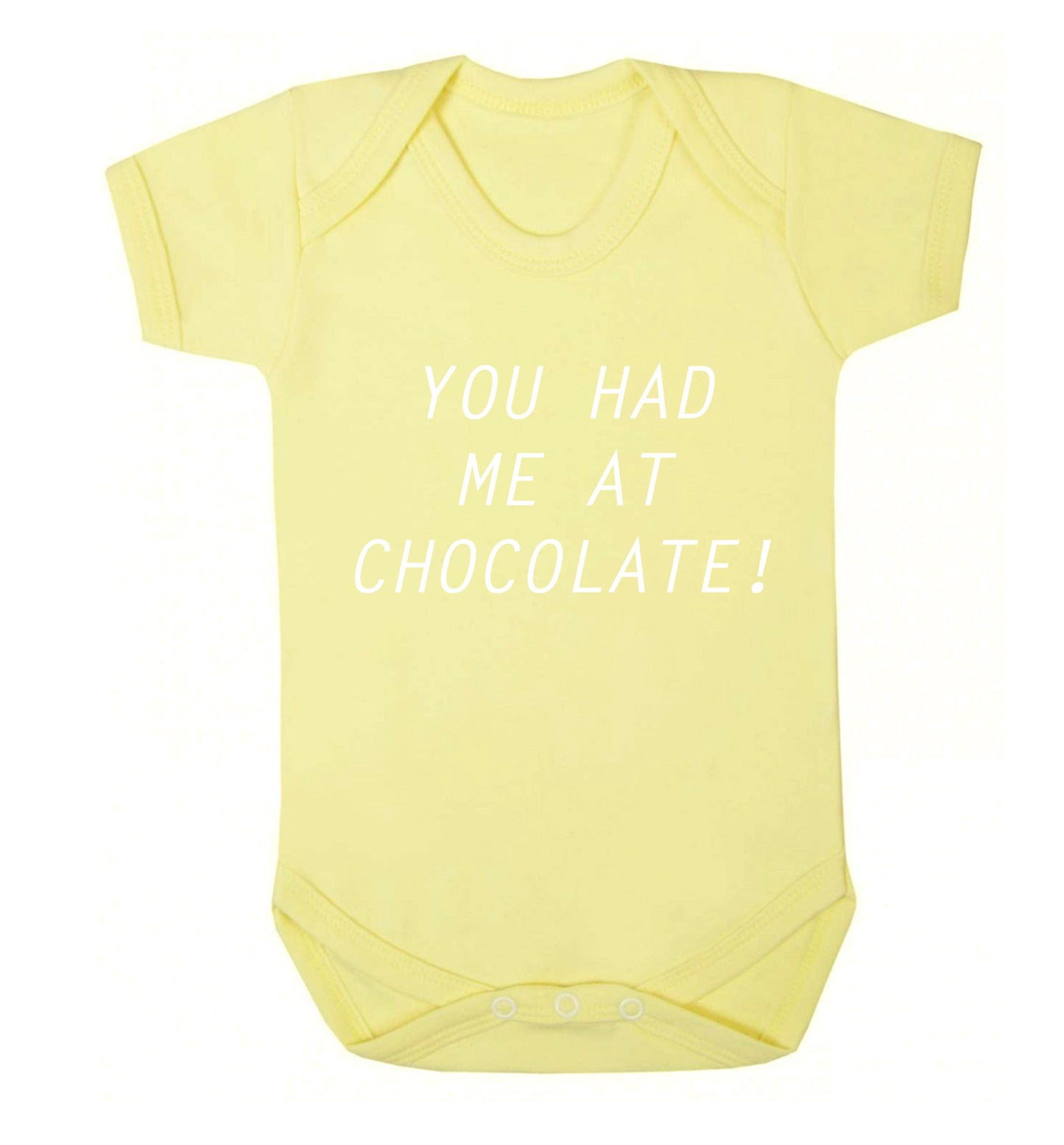 You had me at chocolate Baby Vest pale yellow 18-24 months