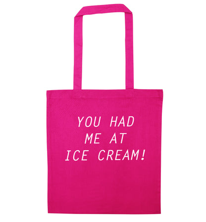 You had me at ice cream pink tote bag